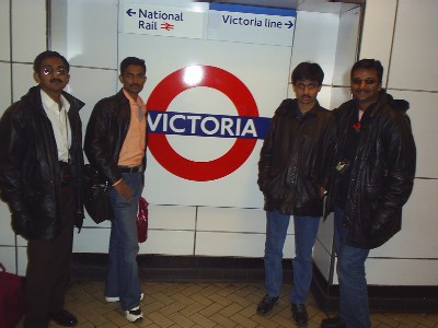 with Merlin Ramesh & Gautam in Tube Station