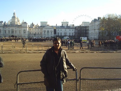 in St. James Park Opposite with London Eye backside