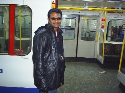 in front of train