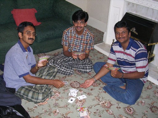 me with Pavan & Merlin. (in House, Playing Cards)